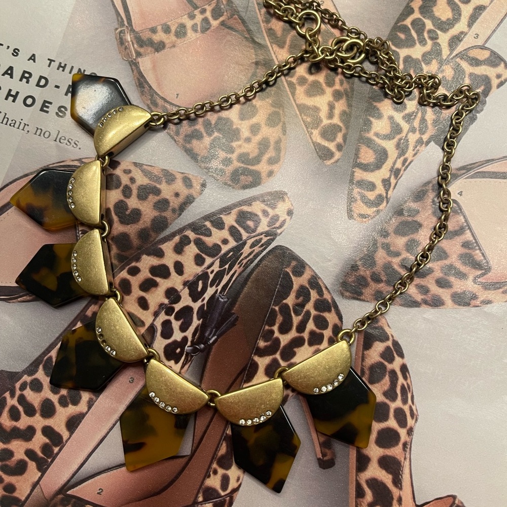 **JCREW Beautiful Gold and Tortoise Shell Necklace-**Note below**
